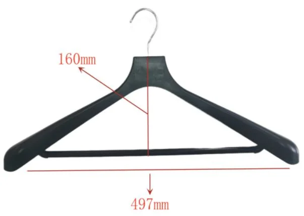 Custom OEM Wide Shoulder No-Slip Injection Molding Plastic Rack Clothes Hanger for Luxury Coat/Down Jackets/Garment/Suit/Pant