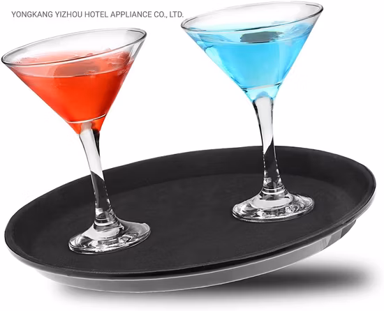 ウェイターバー用滑り止めブラックプラスチック丸棒トレイ11インチ滑り止めトレイ