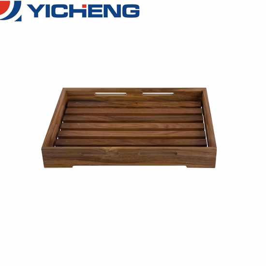 素朴な木製/木製サービングトレイ 金属ハンドル付き 紅茶/コーヒー/ドリンク/食事/ワイン用