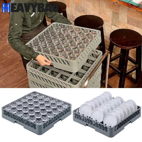 Heavybao 20 コンパートメント プラスチック食器洗い機 ガラス乾燥ラック